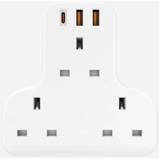 BAZIC GOPORT TRIO, EXTENSION WALL CHARGER WITH BUILT-IN USB OUTPUT - WHITE